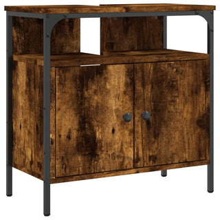 Badkamerkast 60X30X60 Cm Bewerkt Hout Gerookt Eikenkleurig
