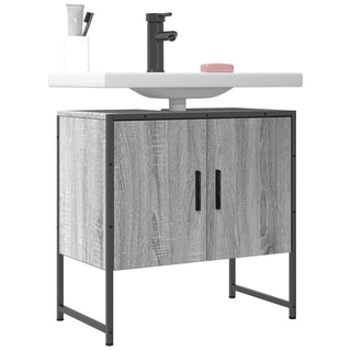 Wastafelkast 60X33X60 Cm Bewerkt Hout Grijs Sonoma Eikenkleurig