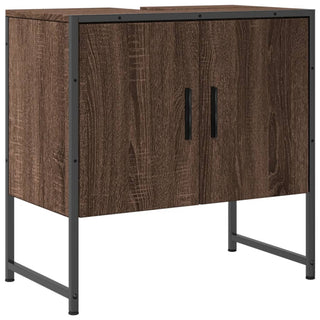Wastafelkast 60X33X60 Cm Bewerkt Hout Bruin Eikenkleurig