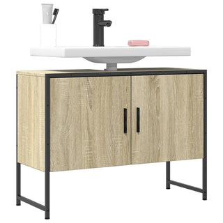 Wastafelkast 80X33X60 Cm Bewerkt Hout Sonoma Eikenkleurig