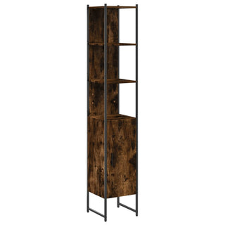 Badkamerkast 33X33X185,5 Cm Bewerkt Hout Gerookt Eikenkleurig