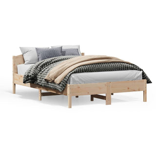 Bedframe Met Hoofdbord Massief Grenenhout Wit