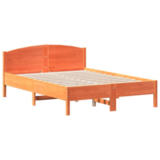 Bedframe Met Hoofdbord Massief Grenenhout Wasbruin 120X190 Cm