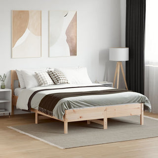 Bedframe Met Hoofdbord Massief Grenenhout