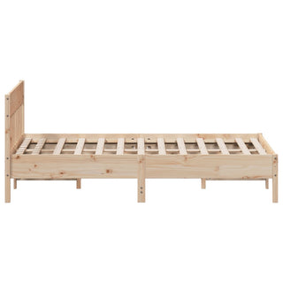 Bedframe Met Hoofdbord Massief Grenenhout