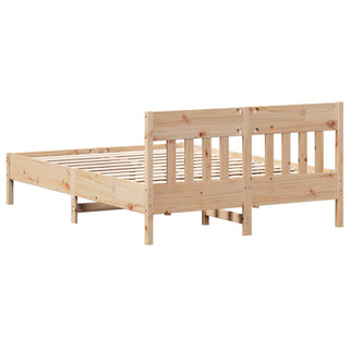 Bedframe Met Hoofdbord Massief Grenenhout