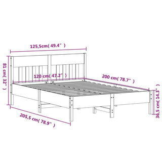 Bedframe Met Hoofdbord Massief Grenenhout