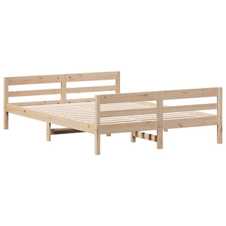 Bedframe Met Hoofdbord Massief Grenenhout