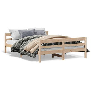 Bedframe Met Hoofdbord Massief Grenenhout
