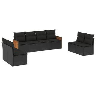 8-Delige Loungeset Met Kussens Poly Rattan