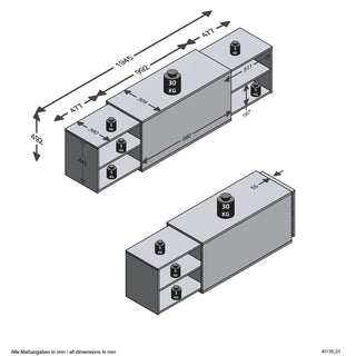 Fmd Tv-Meubel 194,5X39,9X49,2 Cm Artisan En Zwart