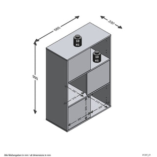 Fmd Schappenkast Met 3 Open Vakken Vrijstaand 68,5X33X99 Cm Antraciet