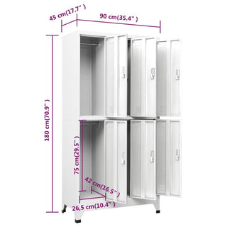 Lockerkast Met 6 Vakken 90X45X80 Cm Staal