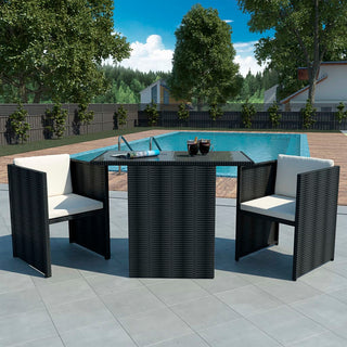 Bistroset Met Kussens Poly Rattan