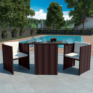 Bistroset Met Kussens Poly Rattan