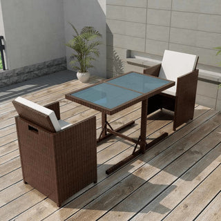 Bistroset Met Kussens Poly Rattan