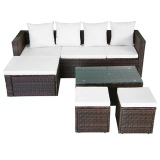 Loungeset Met Kussens Poly Rattan