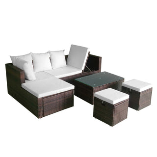 Loungeset Met Kussens Poly Rattan