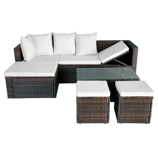 Loungeset Met Kussens Poly Rattan