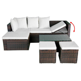 Loungeset Met Kussens Poly Rattan