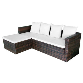 Loungeset Met Kussens Poly Rattan