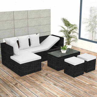 Loungeset Met Kussens Poly Rattan