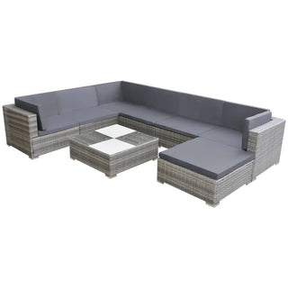 Loungeset Met Kussens Poly Rattan