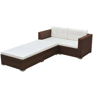 Loungeset Met Kussens Poly Rattan