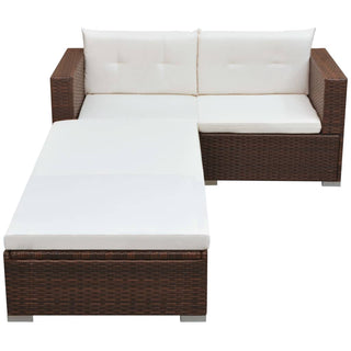 Loungeset Met Kussens Poly Rattan