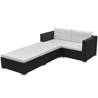 Loungeset Met Kussens Poly Rattan