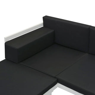 5-Delige Loungeset Textileen Aluminium Zwart