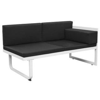 4-Delige Loungeset Met Kussens Aluminium Zwart