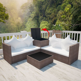 Loungeset Met Kussens Poly Rattan