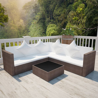 Loungeset Met Kussens Poly Rattan