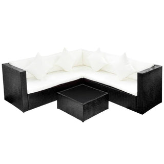 Loungeset Met Kussens Poly Rattan