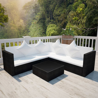 Loungeset Met Kussens Poly Rattan