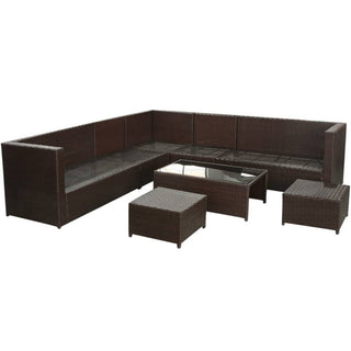 Loungeset Met Kussens Poly Rattan