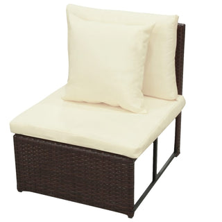 Loungeset Met Kussens Poly Rattan