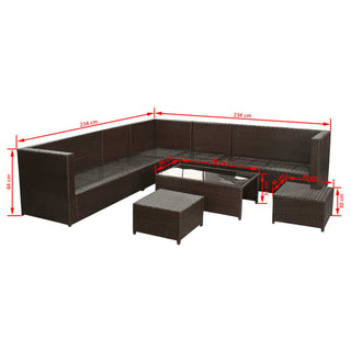 Loungeset Met Kussens Poly Rattan