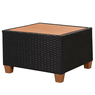 4-Delige Loungeset Met Kussens Poly Rattan Zwart