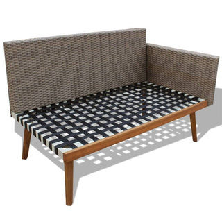 4-Delige Loungeset Met Kussens Poly Rattan Grijs