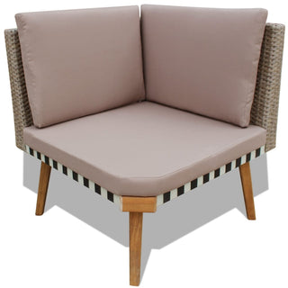 4-Delige Loungeset Met Kussens Poly Rattan Grijs