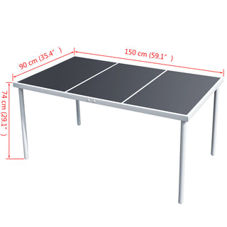 Tuintafel 150X90X74 Cm Staal Zwart