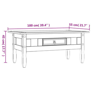 Salontafel Mexicaans Grenenhout Corona-Stijl 00X55X45 Cm