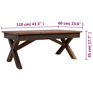 Salontafel 110X60X45 Cm Massief Gerecycled Hout