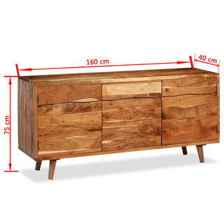 Dressoir Met Bewerkte Deuren 160X40X75 Cm Massief Hout