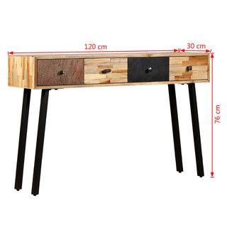 Wandtafel 120X30X76 Cm Massief Gerecycled Teakhout