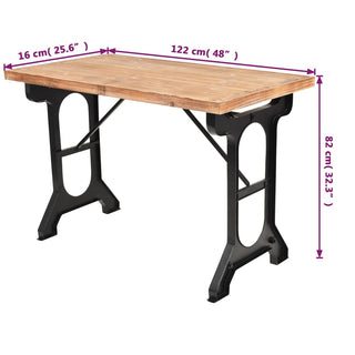 Eettafel 122X65X82 Cm Massief Vurenhout