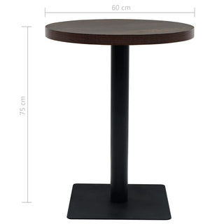 Bistrotafel Rond 60X75 Cm Mdf En Staal Kleur