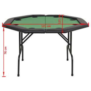 Pokertafel Voor 8 Spelers Achthoekig 2-Voudig Inklapbaar Groen